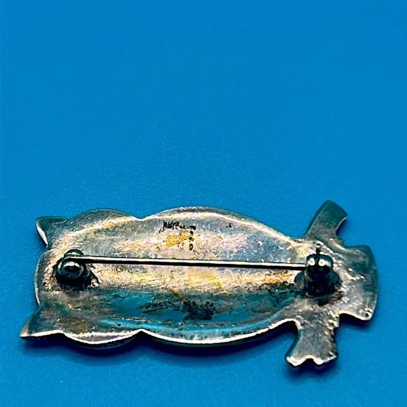 Vintage Native American Owl Brooch - Picture 4 of 4